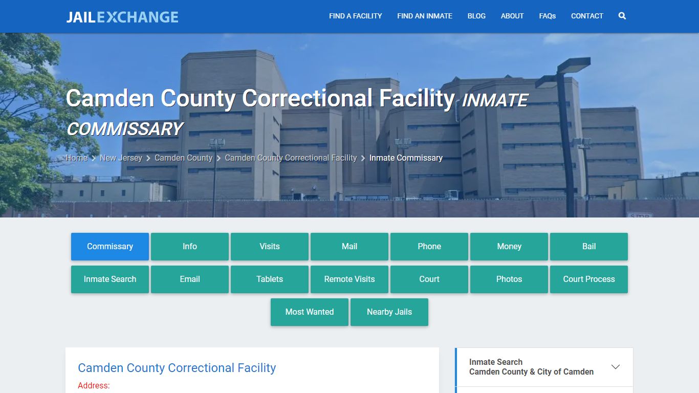 Camden County Correctional Facility Inmate Commissary - Jail Exchange